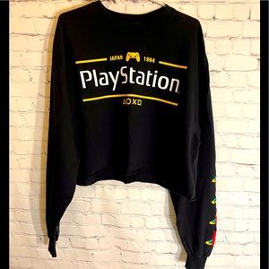 2x PlayStation cropped long sleeve shirt